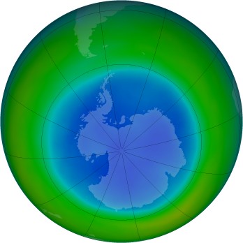 Antarctic ozone map for 1999-08
